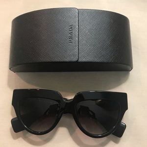 Prada PR29PS POEME 1AB0A7 Black cat eye sunglasses